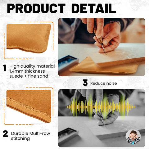 Hella Tough Suede Leather Jewelry Sand Stamp Pillow, 10 Inch Square Cushion For Metal Embossing, Super Solid Craft Workbench, Kicks Butt On Any Handmade Creation Goal