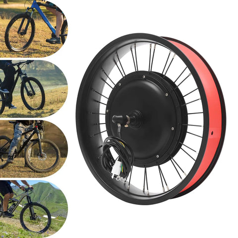 fat tire electric bicycle kit 20-26 x 4.0" 72v 3000 watt bike with LCD or TFT Display for stealth bomber DIY offering stability and comfort on varied surfaces. 1000W Front Wheel Ebike Motor