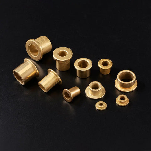 Heavy Duty Bronze Flange Bearing Sleeves With Self Lubricating Design For Industrial Machinery 8 Mm Bore 10 Mm Outer Diameter 6 Mm Length including multiple sizes.