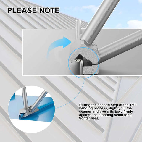 Sheet Metal Bender And Hand Seamer For 0.8 To 1 mm Metal 90 To 180 Degree Adjustable Roofing Tool demonstration on metal seam