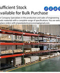 Industrial shelving filled with engineering plastic materials for bulk purchase, showcasing sufficient stock of various specifications.