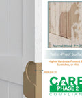 Close-up of 48x84 Inch Sliding Barn Door With 8 Foot Hardware Kit Handle Floor Guides And Easy DIY Installation Waterproof surface detail.
