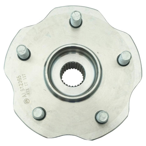 Top view of a rear wheel bearing and hub assembly set for 2010-2015 Lexus RX 350, 2016-2022 Toyota Highlander, and 2021-2023 Sienna AWD