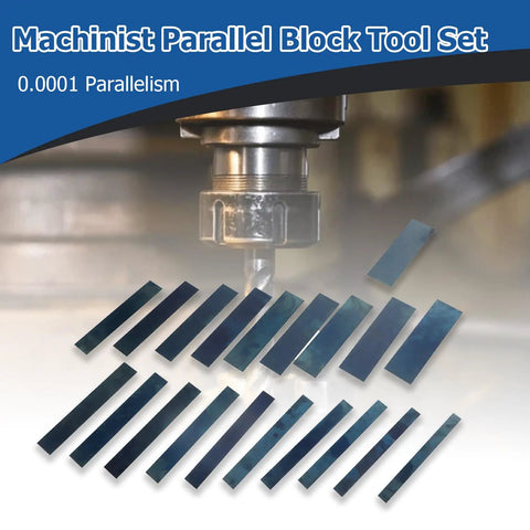 Parallel Block Set For Machinists, 20 Pairs, One Thirty-Second Inch Steel, 0.0001 Inch Precision, Hardened And Stress Relieved Tool Steel, Includes Durable Case, Pro Grade Quality For Tight Tolerances And Accurate Setups