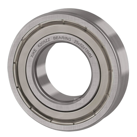 XiKe 6205ZZ bearing, double-sealed deep groove, 25x52x15mm, chrome steel, pre-lubricated