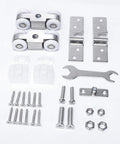 Two Piece Four Wheel Stainless Steel Sliding Door Hanging Wheel Set for halls kitchens cabinets and wardrobes nylon wheel 23mm