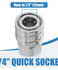 No-Fuss 1/4 Inch Pressure Washer Quick Connect Fittings Stainless Steel Adapter Close-Up View