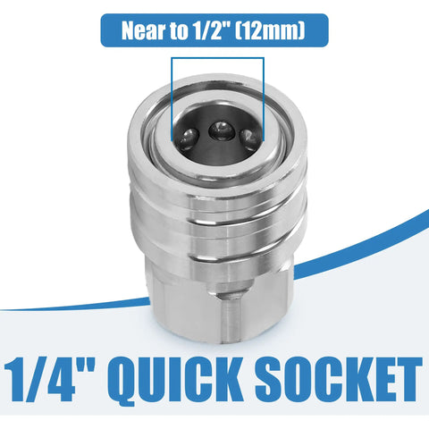 No-Fuss 1/4 Inch Pressure Washer Quick Connect Fittings Stainless Steel Adapter Close-Up View