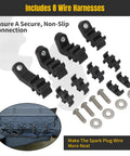 Spark Plug Wire Loom Set For SBC Small Block Chevy Pre 1986 with eight black wire harness clamps and mounting hardware