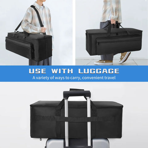 Carrying options for Large Travel Gig Bag For Cables And DJ Gear With Separate Compartments And Mesh Pockets Laptop Case