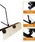60 Inch Tow Behind Lawn Dethatcher With 24 Spring Steel Tines, Heavy Duty Pine Needle And Pine Straw Rake for ATV UTV and Garden Tractors