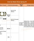 Brake Shoes Spring Kit For Club Car DS And Precedent Golf Carts 1995 And Up, OEM 1018232-01 1018163-01 parts listed
