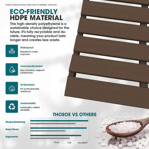 Eco-friendly HDPE material of Set Of 2 Folding Adirondack Chairs With Cup Holder HDPE Wood Grain Finish All Weather Outdoor Patio Chairs