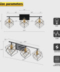 Rotatable 3 Cube Shade Vanity Light For Bathroom Over Mirror Mount Dope Matte Black Wall Fixture Industrial dimensions