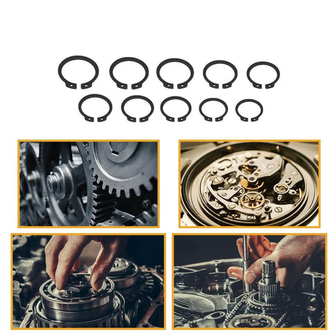 External Retaining Ring Set 30 Pcs 1.52 Inch Shaft Diameter 0.12 Inch Aperture 65MN Snap Clip Ring For Valves Bearings Machinery Black Durable Iron Construction Heavy Duty Flexible Clip For Secure Attachments Juvielich