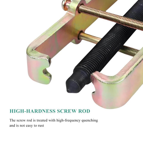 Close-up of the Two Jaw Gear Puller Four Inch Adjustable Gear Bearing And Pulley Removal Tool Carbon Steel Heavy Duty Flywheel Removal Device, showing high-hardness screw rod
