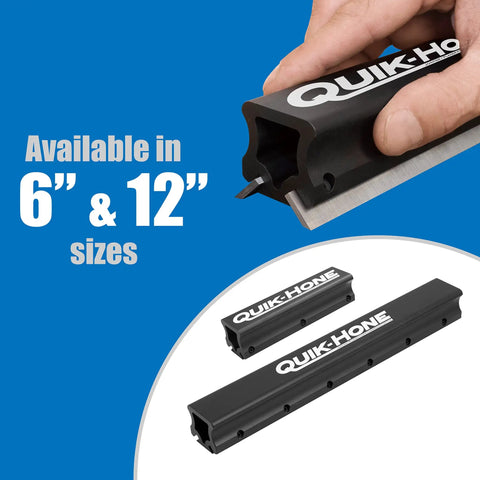 Dead Nuts Accurate Planer And Jointer Knife Sharpener System for sharpening blades, shown with 6" and 12" sizes available.