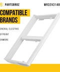 Vegetable Pan Cover 33 for General Electric Refrigerators, Replacement for AP6995256 PS16220259, shown at an angle, white plastic.