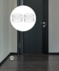 Two Pack Silicone Door Stopper Wedges to prevent finger injuries and door slams, shown against a dark door background