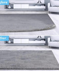 Before and after using Eight Pack Rug Tape Grippers For Rugs Reusable Washable Non Slip Double Sided Rug Pads For Hardwood Floors