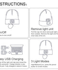 Instructions for Hands Free LED Beanie With USB Rechargeable Headlamp For Kids Unisex Winter Knit Cap Lighted Hat Navy Blue