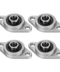 Four KFL08 pillow block bearing housings, 8mm bore, zinc alloy flange-mounted