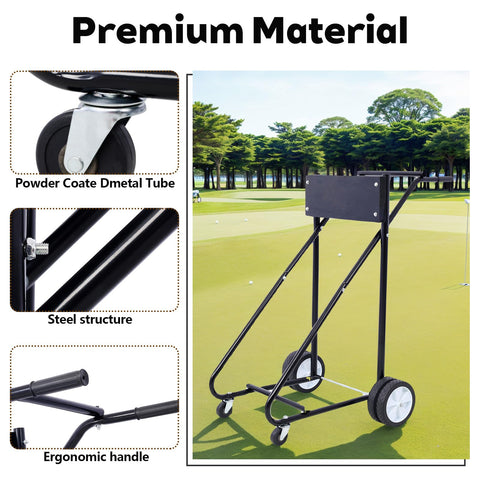 Outboard Motor Stand With Wheels Heavy Duty Engine Carrier For Storage And Maintenance Durable Boat Trailer Dolly Supports Up To 350 Lbs Black Wood Board on grass with detailed material features.