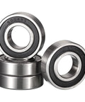 Four 6004-2RS deep groove ball bearings, chrome steel, 20x42x12 mm, double rubber sealed