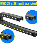 39.3 Inch Closed Type Drag Chain Cable Carrier For CNC Routers And Industrial Machines 1 Meter Length R75 Bend Radius Inner 25x38mm