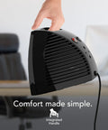 Compact Personal Space Heater With Vortex Heat Circulation For Cozy Safe Heat In Your Space 2 Heat Settings Plus Fan Only Mode