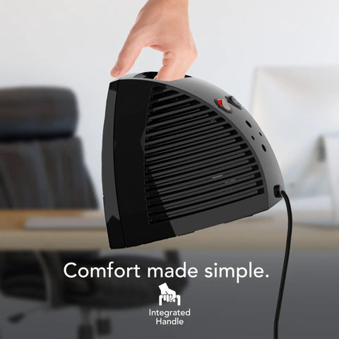 Compact Personal Space Heater With Vortex Heat Circulation For Cozy Safe Heat In Your Space 2 Heat Settings Plus Fan Only Mode
