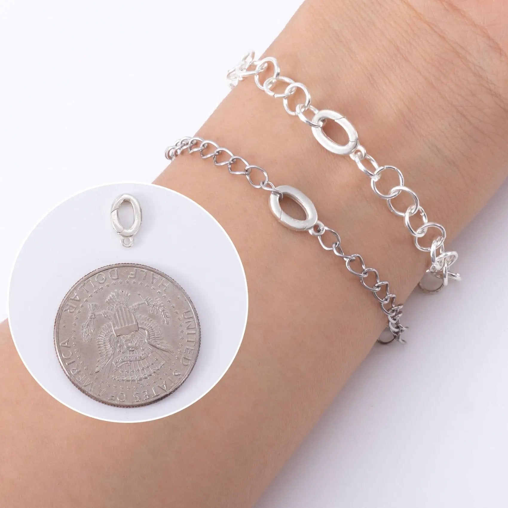 Sterling Silver 925 Clasp 12x7mm Hypoallergenic ✓