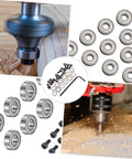 One Set Top Mounted Router Bit Bearing Replacement Kit With Ball Bearing Guides For Router Bits Upgrade And Repair Tools