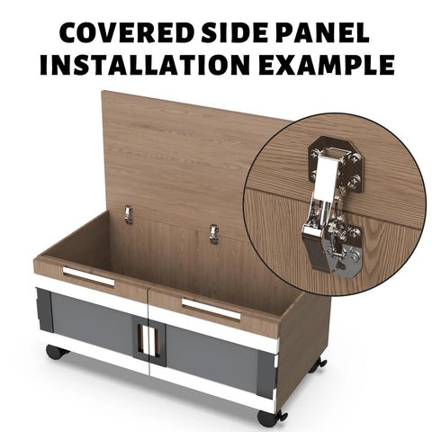 24 Pack Hidden Hinges Soft Close Surface Mount Concealed Cabinet Hinges For Frameless Kitchen Cabinets No Pre Drill Holes Easy Install For Cabinet Doors Durable Steel Construction Great For Modern Cupboards installed on wooden cabinet