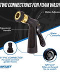Foam Gun With Microfiber Wash Mitt Car Wash Kit ergonomic hose attachment with connectors and water adjuster