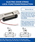 Straight Up Secure 2026 Upgraded Electric Strike Door Lock Kit With Remote Access Control showing installation instructions and parts.