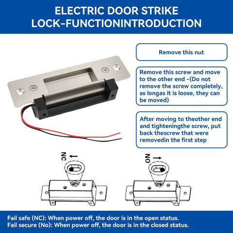 Straight Up Secure 2026 Upgraded Electric Strike Door Lock Kit With Remote Access Control showing installation instructions and parts.