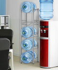 5 Tier Water Jug Stand Storage Rack For Five Gallon Jugs Detachable Heavy Duty Water Dispenser Shelf in office setting