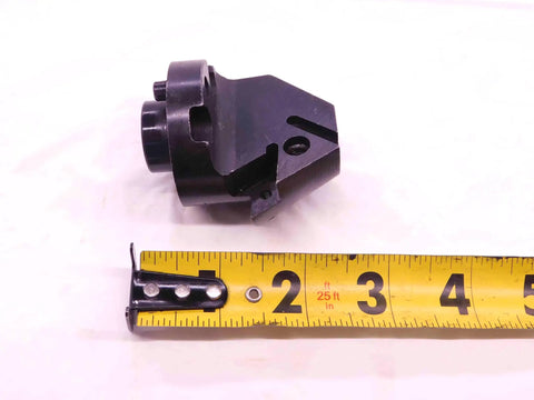 Top Shelf 1 3/4 Inch Indexable Boring Head For Cnc Mills And Lathes next to a tape measure for size reference.