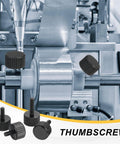 4 Pack M3x6mm Flat Knurled Head Thumb Screws Solid Carbon Steel Fully Threaded Bolts Fasteners installed in machinery