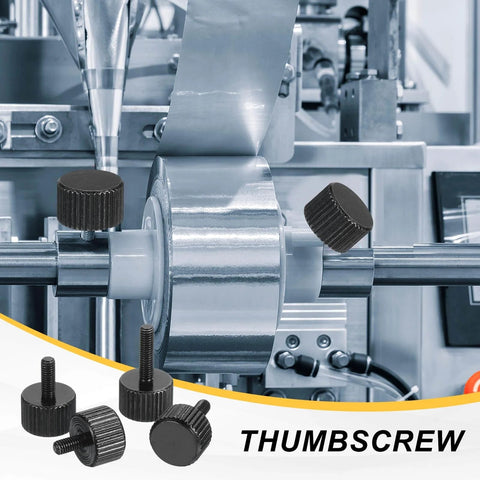 4 Pack M3x6mm Flat Knurled Head Thumb Screws Solid Carbon Steel Fully Threaded Bolts Fasteners installed in machinery