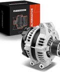 Drop-In 12V 105 Amp Clockwise Alternator For Honda Accord 2003-2007, Civic 2006-2011, CR-V 2007-2011, Element 2003-2011, Acura TSX CSX 2004-2008 With 2.0L Or 2.4L Engines Replacement 1042104732 High-Performance Auto Part front view with box
