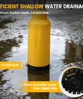 No Brainer Heavy Duty Cordless Stick Water Transfer Pump With Brushless Motor For Fast Pool And Pond Draining 723 GPH showing yellow drainage filter.