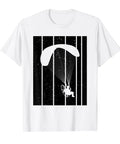Paragliding Silhouette Powered Paraglider Tee For Paramotor Fans Dope Lightweight White Shirt With Powered Paraglider Design