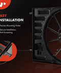 Engine Radiator Cooling Fan Shroud Compatible With 2017 Through 2024 Audi A4 A5 A6 Quattro Allroad Heavy Duty installation detail.