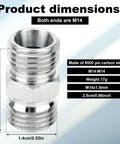 Two-piece M14-to-M14 carbon steel hydraulic hose adapters for mini excavator hoses
