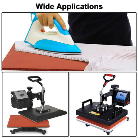 15 By 15 Inch Silicone Heat Press Mat Pad 0.3 Inch Thick for Heat Press Machines used with iron and heat press tools.