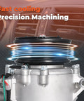 Top Rated AC Compressor Replacement For Honda CRV Two Point Four Liter 2002 Through 2006 Quick Chill Drop In Air Conditioning Unit reliable cooling part showing precision machining.