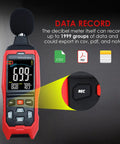 Sound Level Data Logger With Real Time Decibel Readouts 30 To 130 dB Range, featuring alarm and PC export of 1999 data groups