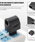No Sweat Ac To Dc Converter Delivering Steady 12 Volt Output At 500 Ma For Car Cigarette Lighter Adapters, black ABS, compact design.